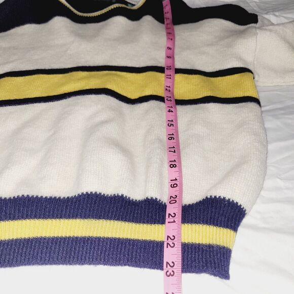 Savile Row Sweater Large Wool Colorblock Bishop Varsity Jumper Preppy Vintage - Picture 9 of 10